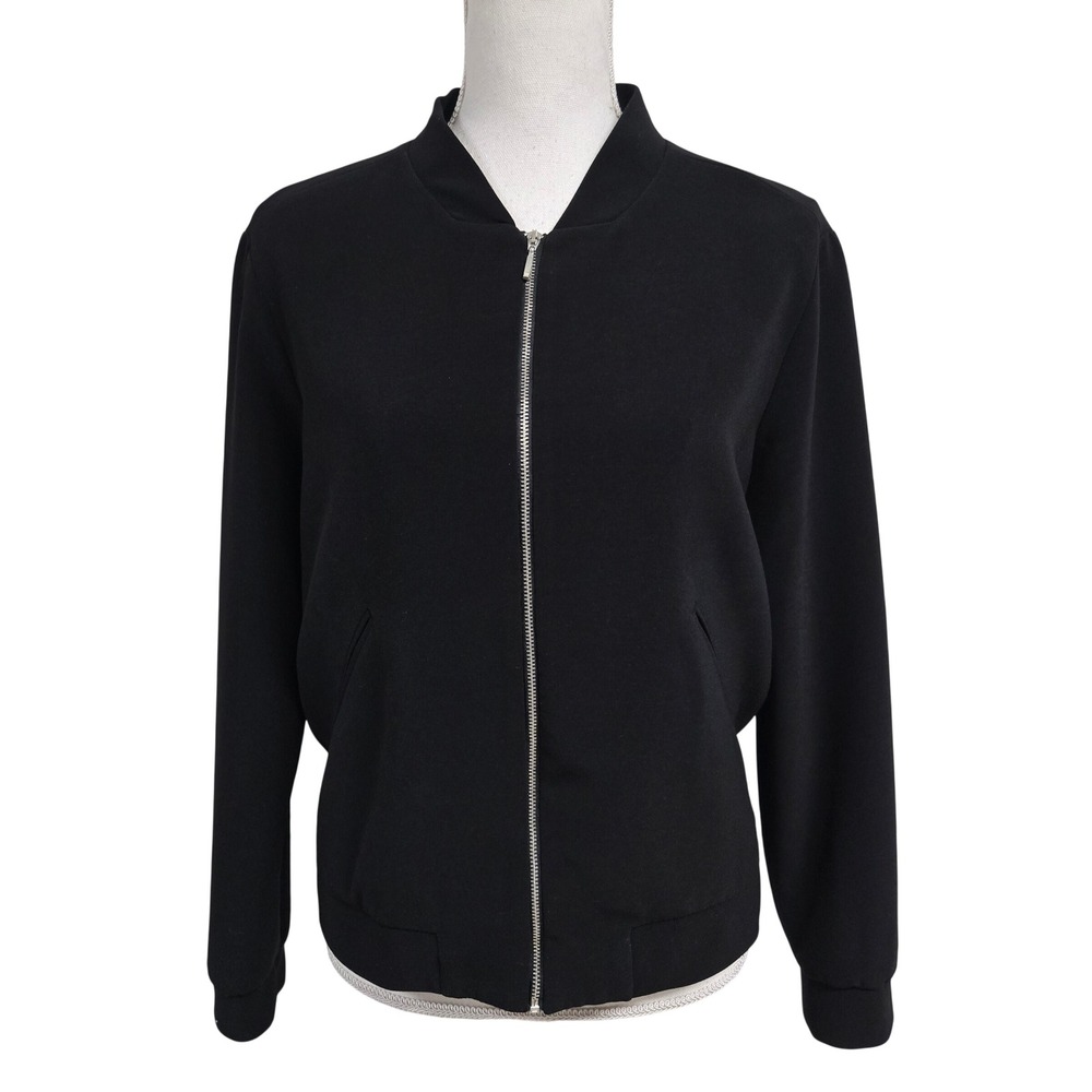 Zara Basic Bomber Jacket Full Zip Lightweight Poc… - image 1
